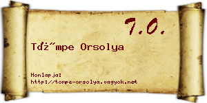 Tömpe Orsolya névjegykártya