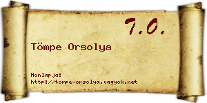 Tömpe Orsolya névjegykártya